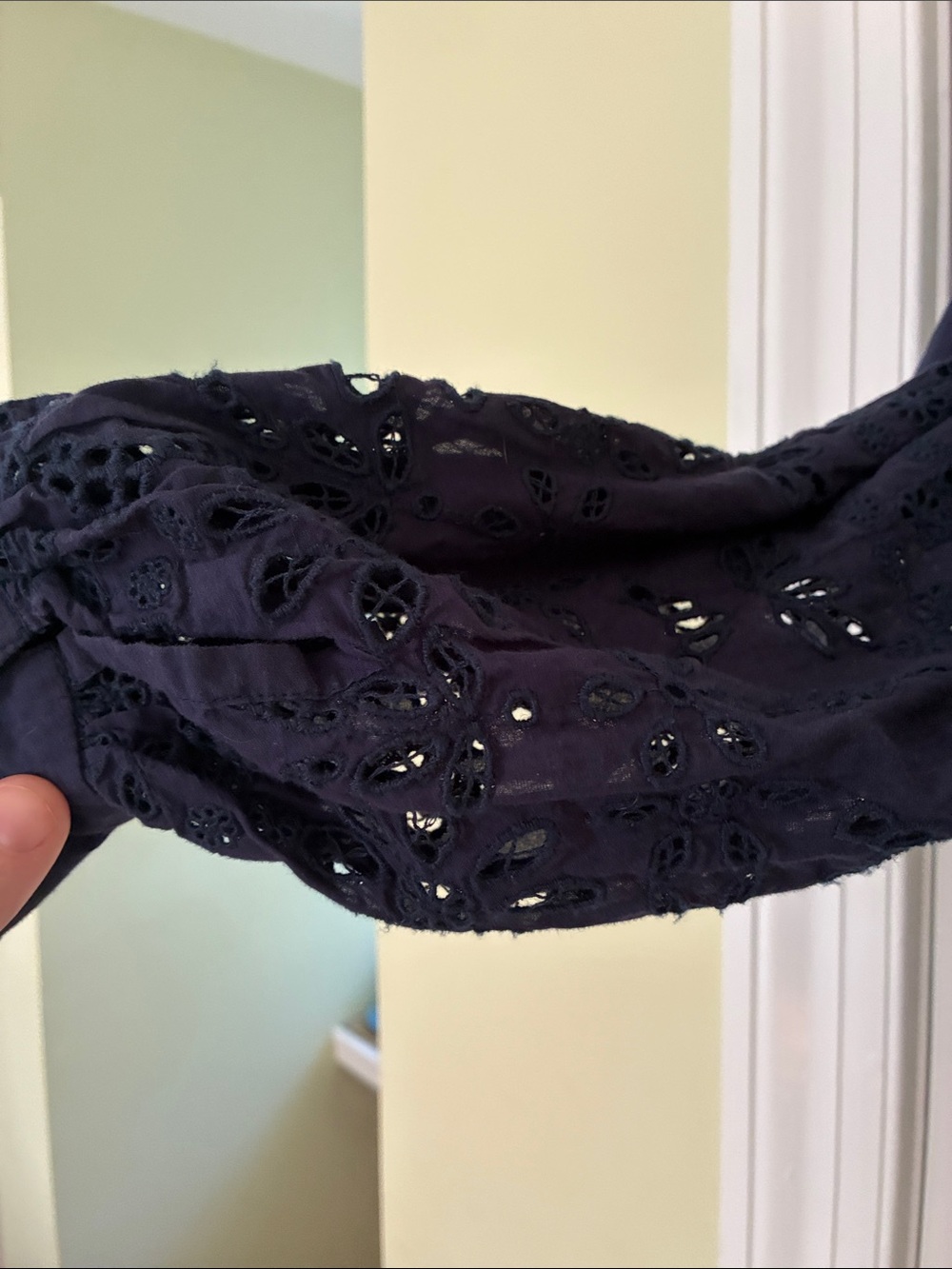 Roller Rabbit Navy Eyelet Peasant Top - Picture 5 of 5